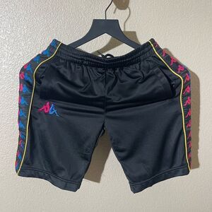 Kappa Black Shorts with Red Logo